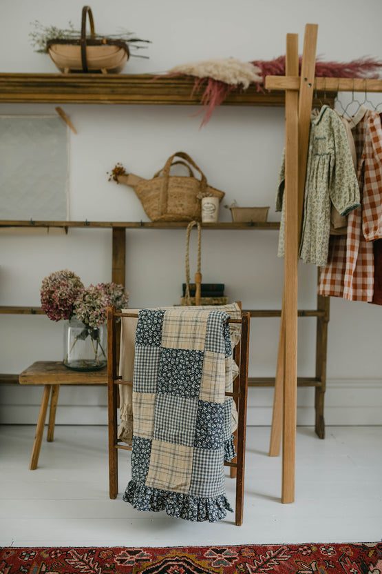 Little Cotton Clothes Patchwork blanket - cove blue