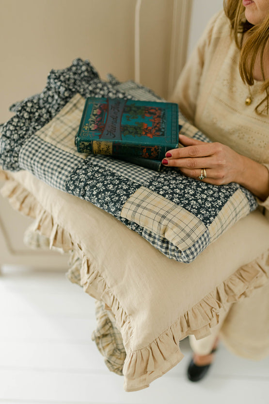Little Cotton Clothes Patchwork blanket - cove blue