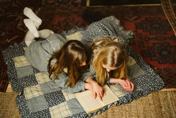 Little Cotton Clothes Patchwork blanket - cove blue