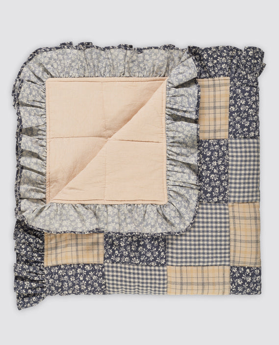 Little Cotton Clothes Patchwork blanket - cove blue