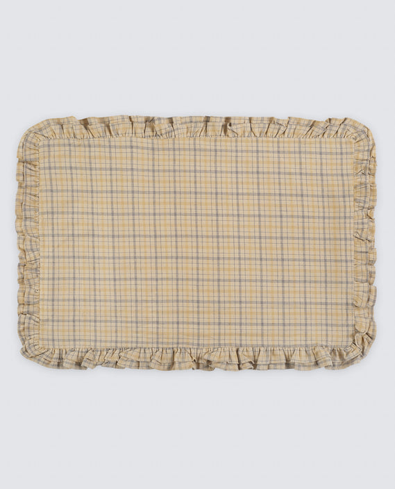 Little Cotton Clothes Double frill pillowcase organic - picnic check