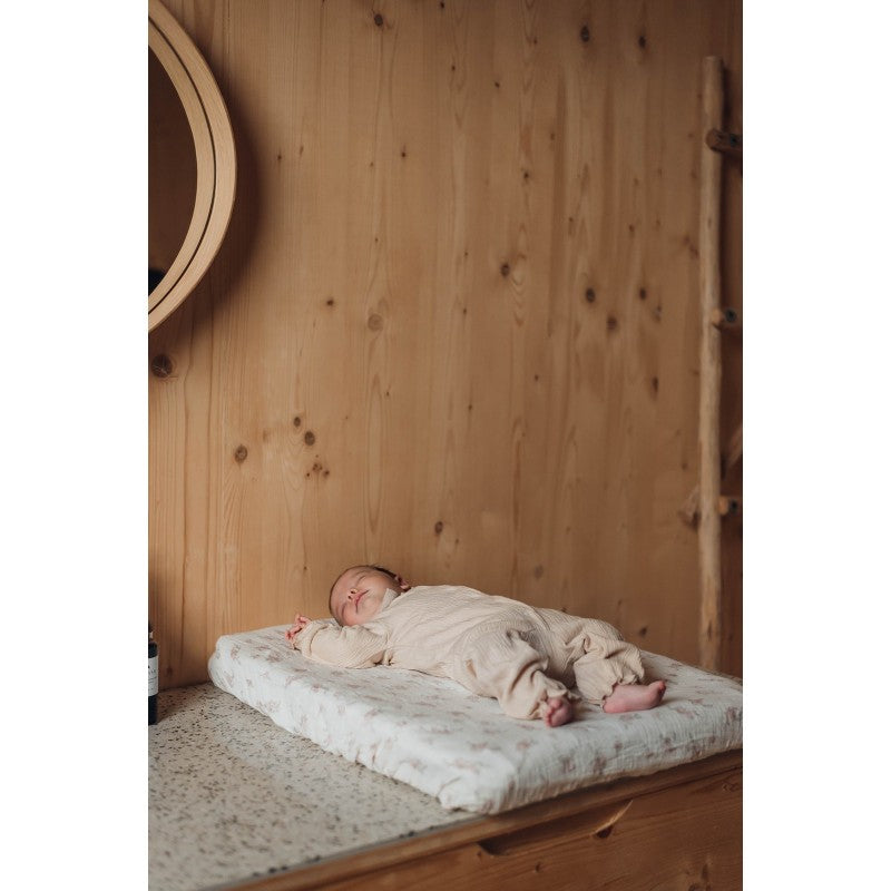 Organic Cotton Fitted Bassinet/Change Mat Sheet - Pansies
